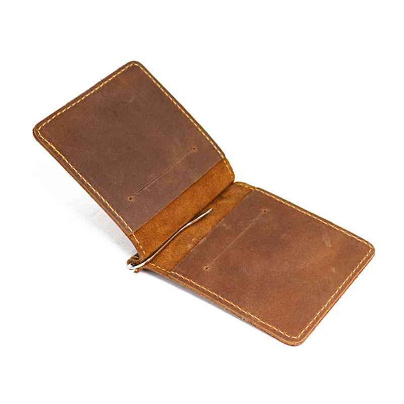 Money Clip Magnetic - 남성용 수제 진짜 가죽 머니 클립