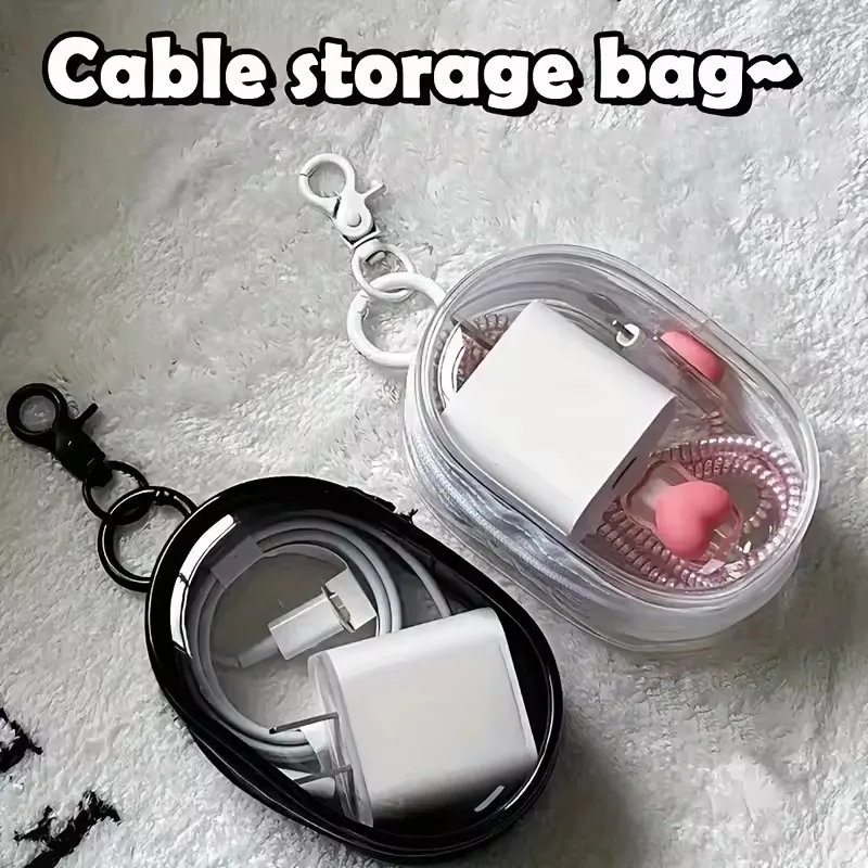 휴대용 미니 투명 지퍼 수납 가방, 다기능 헤드폰 및  - Cable Winder Keychain 리뷰 및 가격