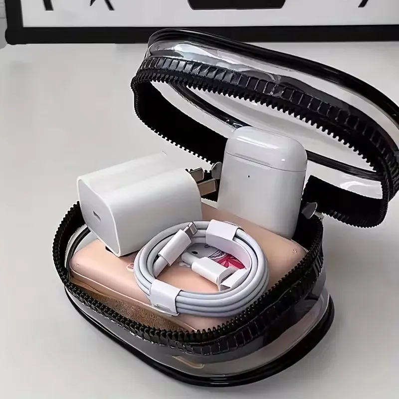 휴대용 미니 투명 지퍼 수납 가방, 다기능 헤드폰 및  - Cable Winder Keychain 리뷰 및 가격