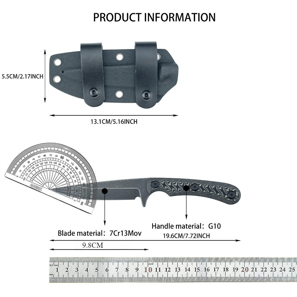 풀탱 고정날 나이프 7Cr13MoV 블레이드 EDC 직 - Edc Carry Fixed Blade 리뷰 및 가격