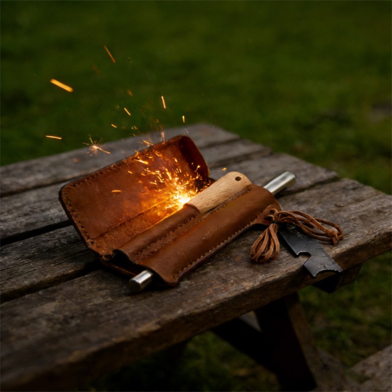 가죽 커버 야외 생존 화염 점화기 다기능 페로세륨 막대 - Ferro Rod Striker 리뷰 및 가격