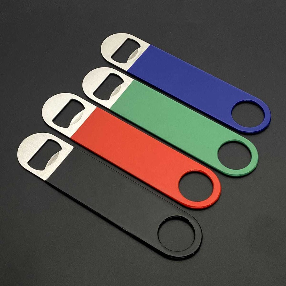 바텐더 맥주 병따개 플랫 스피드 오픈 고무 코팅 스테인 - Bottle Opener Keyring 리뷰 및 가격