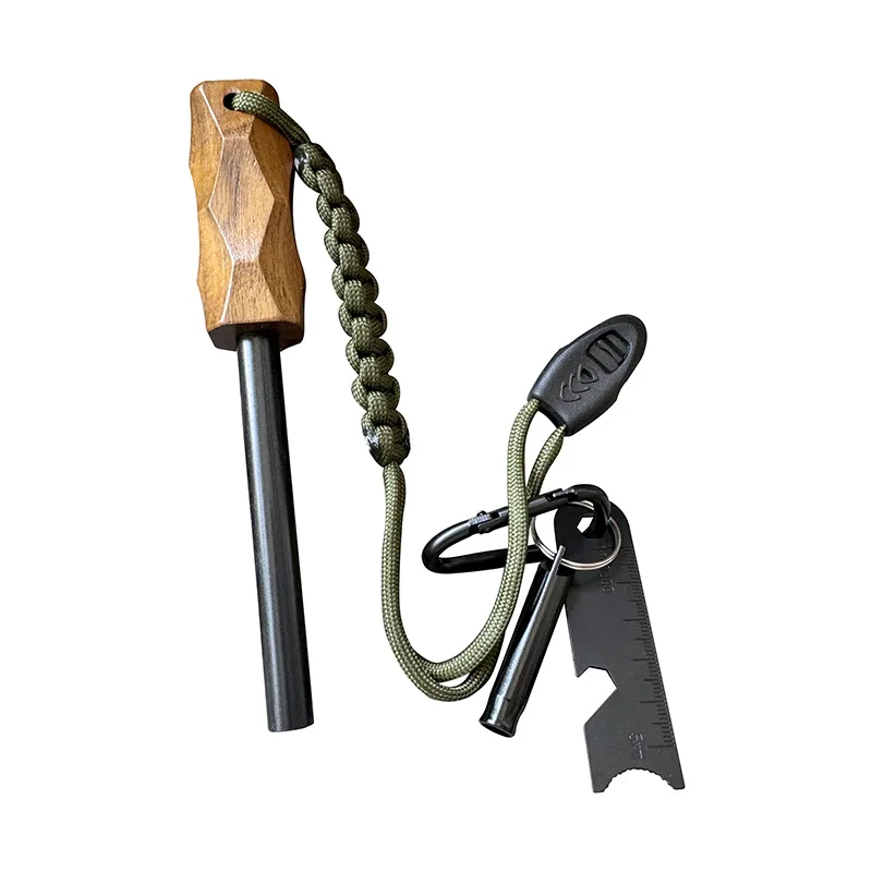 새로운 야외용 플린트 파이어 스타터, 나무 손잡이 점화 - Ferro Rod Striker 리뷰 및 가격